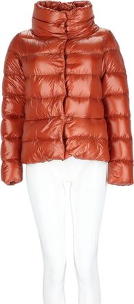Herno Short Nylon Puffer Jacket with High Collar and Horizontal Quilting