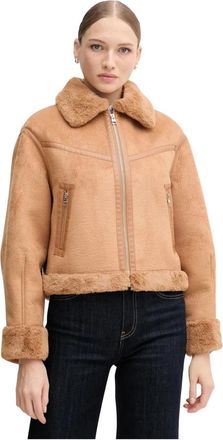 Gaud&igrave; Jack met rits - Dames - Jassen - Bruin - M - Leer - Jassen
