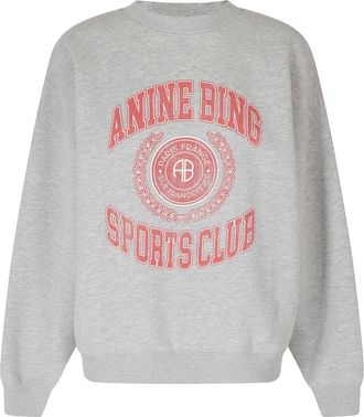 Anine Bing Miles Sweatshirt Collegiate - Dames - Sweatshirts & Hoodies - Grijs - Maat: XS Katoen