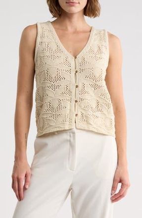 Sanctuary Jasmine Open Knit Vest in New Natural White at Nordstrom Rack, Size X-Small