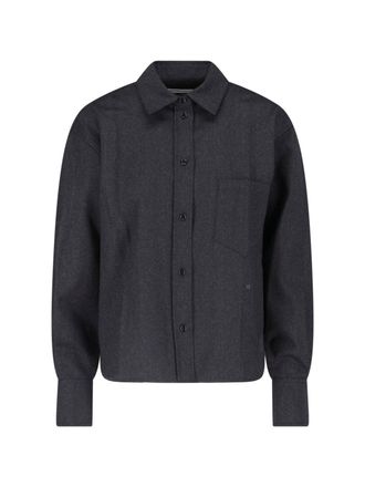 Victoria Beckham Classic Button-Down Shirt with Embroidered Initials