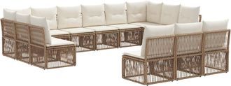vidaXL Conjunto De Sof&aacute;s De Jard&iacute;n 13 Uds. Beige Rat&aacute;n Sint&eacute;tico Vidaxl