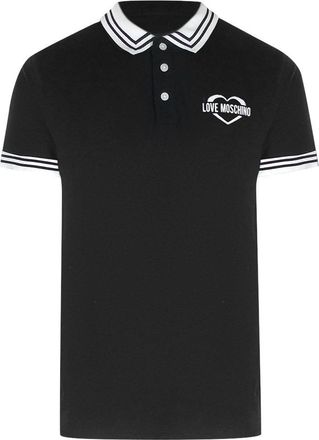 Love Moschino Heren Katoenen Polo Shirt (Zwart)