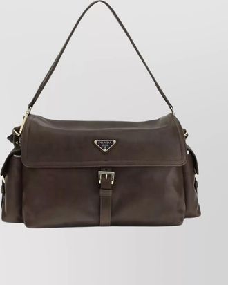 Prada explore large leather shoulder bag