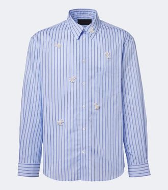 Simone Rocha Embellished striped cotton poplin shirt