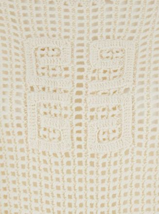 Givenchy White Sweater With 4G Detail In Openwork Knit Woman