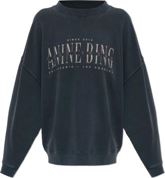 Anine Bing Miles Sweatshirt - Dames - Sweatshirts - Zwart - M - Katoen - Hoodies & sweatvesten