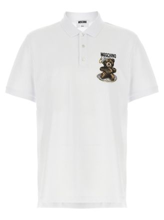 Moschino White Press polo shirt