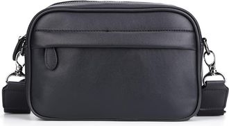 Generic Leather Men Shoulder Bag Classic Pattern Casual Business Shoulder Messenger Bag Wide Strap Small Square Plaid Designer for Travel Work Male Sling Bags