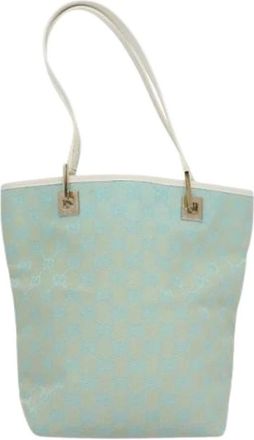 Gucci Pre-owned Tote Bags, female, Blue, Size: ONE SIZE Pre-owned Vintage bucket shopping tote