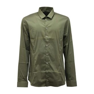 Patrizia Pepe Slim Stretch Groen Shirt - Heren - Casual Overhemden - Groen - XL - Overhemden