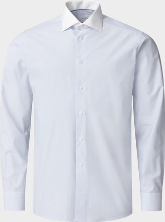 Eton Mens Signature Fine Twill Contrast-Collar Dress Shirt