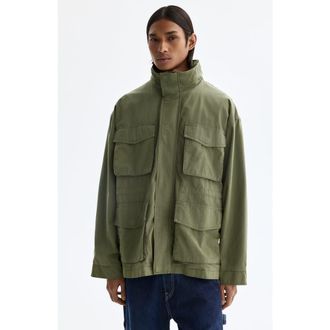 H&M Cargo Jacket in Khaki Green at Nordstrom, Size X-Small