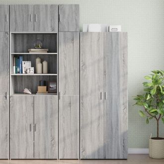 vidaXL Vidaxl - Slim Storage Cabinet Grey Sonoma 30x42.5x225 cm Engineered Wood