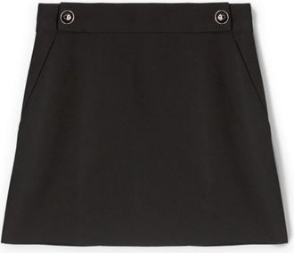 Motivi Crepe stof mini rok met knopen - Dames - Korte rokken - Zwart - XL - Polyester - Rokken