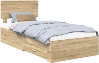 vidaXL Estructura De Cama Con Cabecera Roble Sonoma 90 X 200 Cm Vidaxl