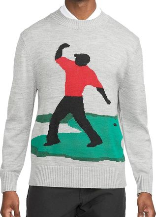 Nike Tiger Woods Knit Golf Crew Sweater Grey DA4151-063