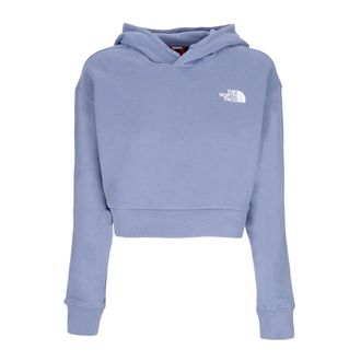 The North Face Cropped Hoodie Trend Sweatshirt - Dames - Sportshirts - Blauw - L - Katoen - Fitness
