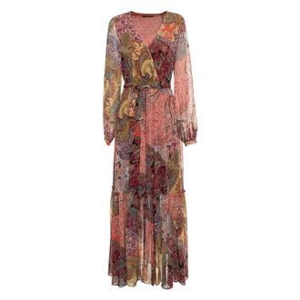 Guess Maxi Jurk - Dames - Maxi kleedjes - Veelkleurig - S - Polyester - Kleedjes