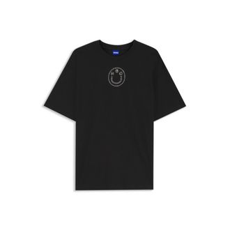 HUGO BOSS Cotton-jersey T-shirt with rhinestone Happy HUGO