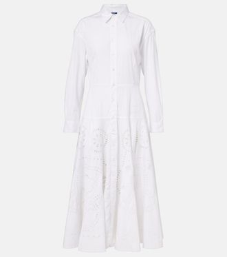 Polo Ralph Lauren Abito chemisier in cotone con ricamo