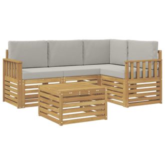vidaXL Conjunto De Sof&aacute;s De Exterior 5 Pcs Blanco Y Gris Claro Vidaxl