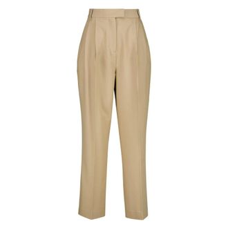 Barbour Fawne Straight-Leg Broeken - Dames - Broeken - Beige - S - Katoen - Broeken