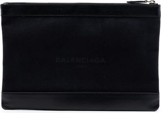 Balenciaga Pre-owned Balenciaga Canvas Navy Clip M Clutch Ladies SF12CNV9BKYJA9YU