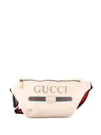 Gucci Logo Printed Leather Medium belt bag - women - Calf Leather - One Size - Neutrals