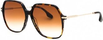 Victoria Beckham Sunglasses Square Full Rim, Havana/blue Frame And Brown Gradient Lens Vb631S418