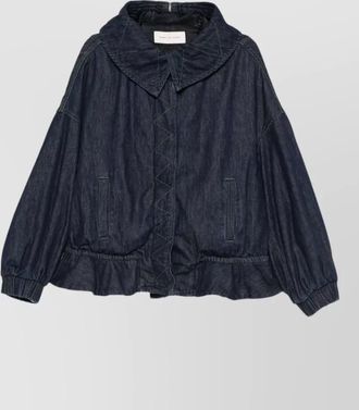 Dries Van Noten hooded jacket contrast stitching elasticated cuffs