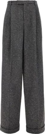 Valentino Garavani Gedetailleerde wollenblend broek - Heren - Nette broeken - Grijs - L - Wol - Broeken