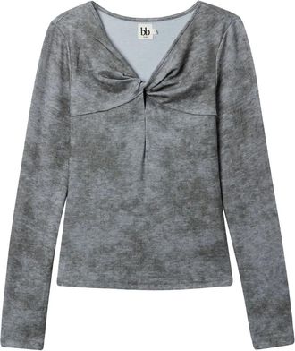 B+ab Top met geknoopt detail - Grijs
