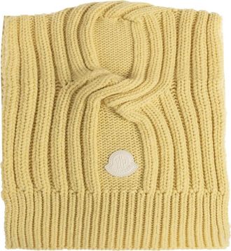 Moncler Chain Knit Wool and Cashmere Scarf - Dames - Wintersjaals - Geel - ONE Size - Wol - Accessoires