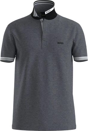 BOSS Polo con colletto a contrasto - Grigio