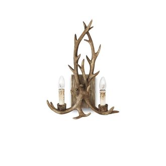 Netlighting Chalet 2 Light Indoor Wall Light Brown E14