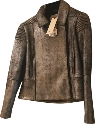 Zoë Jordan Metallic Leather Jacket Size M