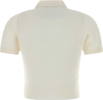 Dsquared2 Womens Knit Polo Shirt White Viscose Wool