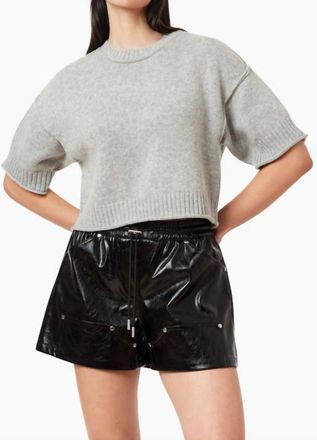 Habitual Crewneck Short Sleeve Sweater In Heather Grey