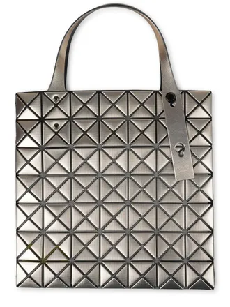 Issey Miyake Womens Tote Bag Platinum Bronze Polyester Shoulder