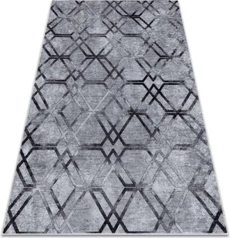 RugsX Rugsx - Alfombra Lavable Miro 51805.803 Geom&eacute;trico, Enjerado Antideslizante - Gris Grey 120x170 Cm