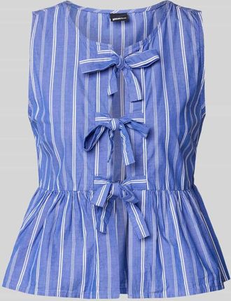 Gina Tricot Blusentop mit Schnürung in Bleu, Größe XL