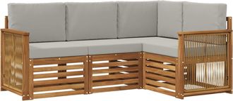 vidaXL Conjunto De Sof&aacute;s De Exterior 4 Uds. Poli&eacute;ster Vidaxl