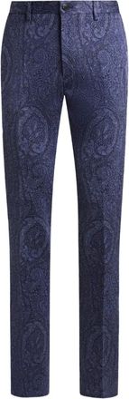 Etro cotton jacquard trousers - men - Cotton - 56 - Blue