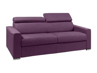 Vente-Unique Vente-unique - Divano Letto 4 Posti Ribalta Doghe Larghe Memory Foam - Letto: 160 Cm X 18 Cm Tessuto Viola - Vizir