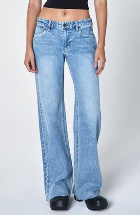 Unpublished Jody Raw Hem Wide Leg Jeans in Wavy at Nordstrom, Size 30