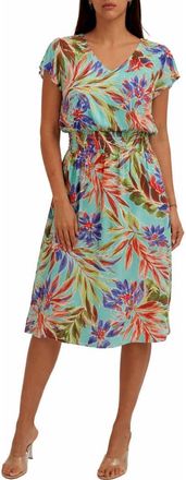 Sunny Leigh Flutter Sleeve Midi Dress in Tropical Day Dream at Nordstrom Rack, Size X-Large