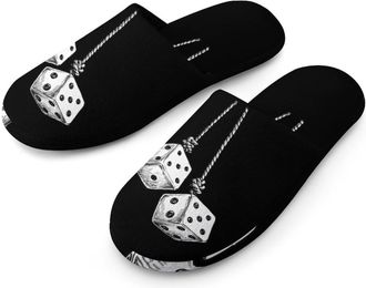 Generic Two Dice Hanging on A Rope Mens House Slippers Slip Indoor Slipper On Shoes Warm Outdoor