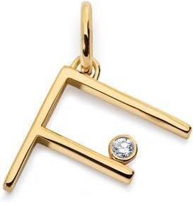 Monica Vinader Lab Grown Diamond Initial Pendant in 18K Gold Vermeil/Diamond F at Nordstrom
