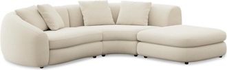 Castlery Fable Single Arm Sectional Sofa Right Facing Customized, (Washed Chenille) Cream, Machine Washable, Ultra Deep Seats for Sofas, Castlery Brand